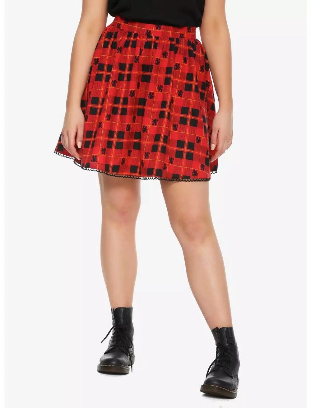[Hot Topic] Harry Potter Red Gryffindor Plaid Mini Skirt Hogwarts Pockets Sz 2X